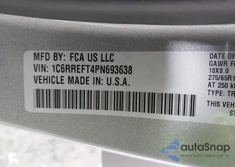 2023 Ram 1500 Big Horn 4X2 5'7 Box z USA, uszkodzony, nr VIN 1C6RREFT4PN693638